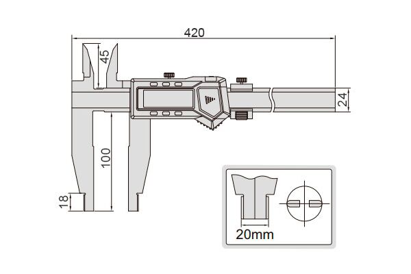 1136-301 Штангенциркуль цифровой 0-300 мм, 0.01 мм, губки 100 мм