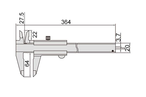 1205-2501S Штангенциркуль нониусный ШЦ-1 0-250 мм, 0.02 мм, губки 64 мм