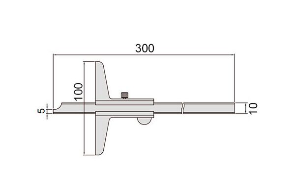 1240-2001 Штангенглубиномер нониусный 0-200 мм, 0.02 мм, губки 100 мм