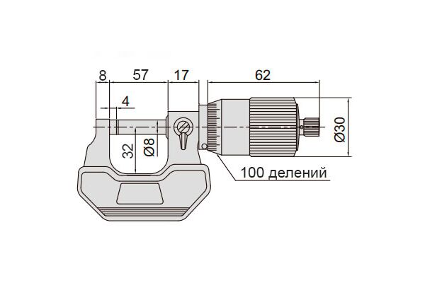 3208-50B Микрометр с быстрой подачей 25-50 мм, 0.01 мм