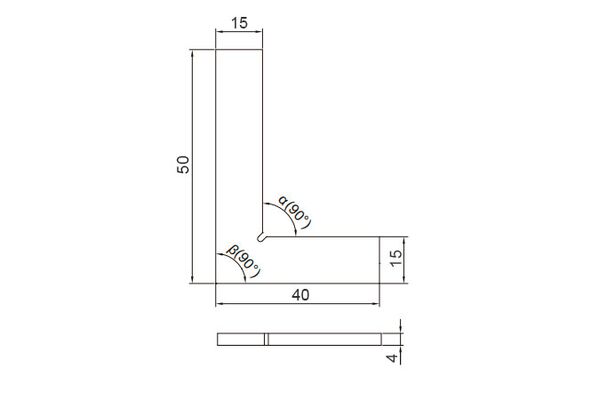 4791-50 Угольник поверочный плоский 50x40 мм, 90°