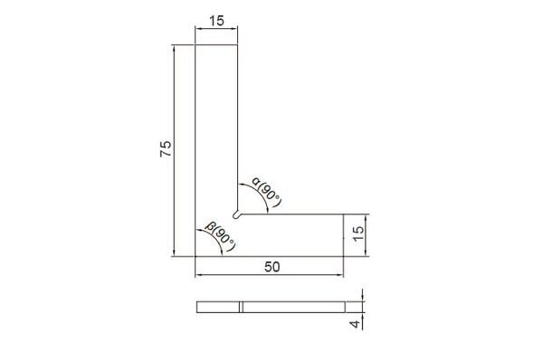 4791-75 Угольник поверочный плоский 75x50 мм, 90°