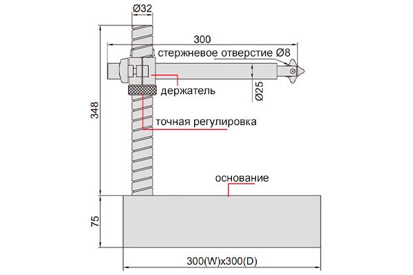 6867-250 Стойка с гранитным столом для индикатора