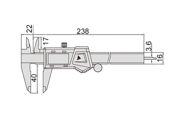 Штангенциркуль цифровой ШЦЦ-1 0-150 мм, 0,01 мм, губки 40 мм, SHAN
