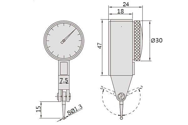Индикатор ИРБ-0.8 0.01 мм, корундовый наконечник SHAN