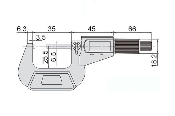 Микрометр цифровой 0-25 мм, 0-1", 0.001 мм, 0.00005", IP65