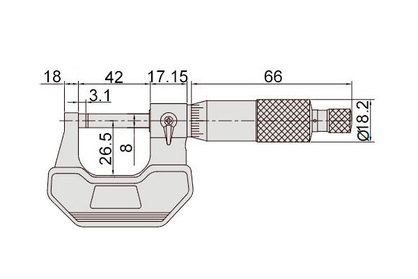 Микрометр резьбовой МВМ 60°, 0-25 мм, 0.01 мм (с компл. насадок)