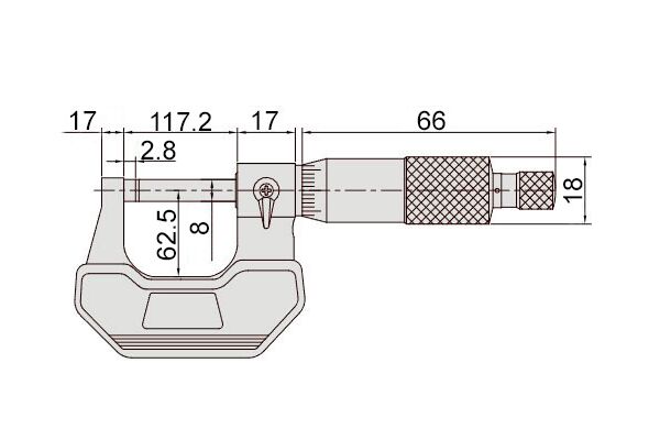 Микрометр резьбовой МВМ 60°, 75-100 мм, 0.01 мм (с компл. насадок)