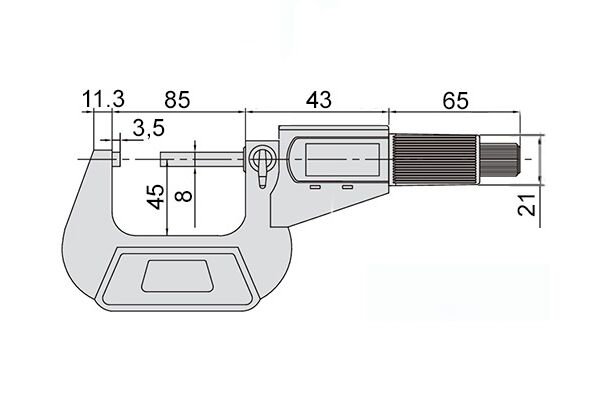 Микрометр цифровой зубомерный дисковый МЗЦ-75 50-75 мм, 0.001 мм
