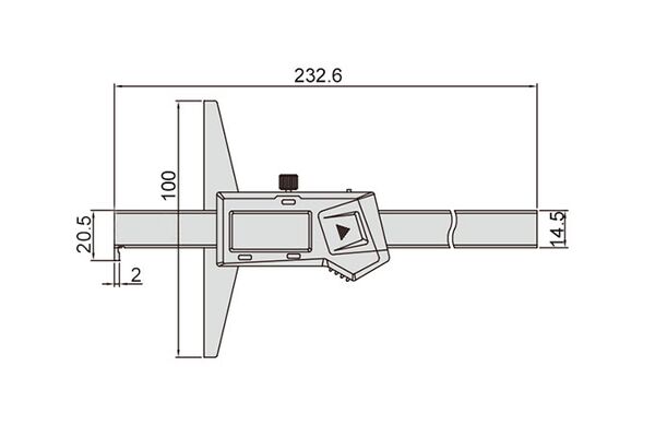 Штангенглубиномер электронный с зацепом ШГЦ 0-150 мм, 0.01, IP54