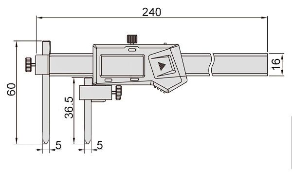 Штангенциркуль цифровой межцентровой ШЦЦСЦ-150 5-150 мм/0.2-6", 0.01 мм/0.0005"