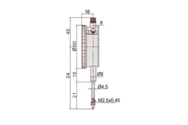 Индикатор многооборотный часового типа ИЧ-10, 0-10 мм, 0.01 мм, без ушка Micron