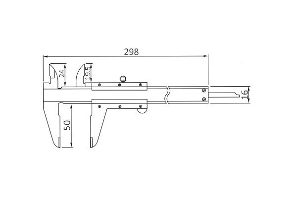 1110-3120 Штангенциркуль ШЦ нониусный, 0-200 мм/0-8", 0.05 мм/1/128"