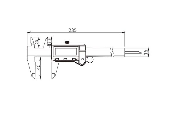 2000-1005 Штангенциркуль цифровой ШЦЦ IP54, 0-150 мм/0-6", 0.01 мм/0.0005"/1/128", губки 40 мм