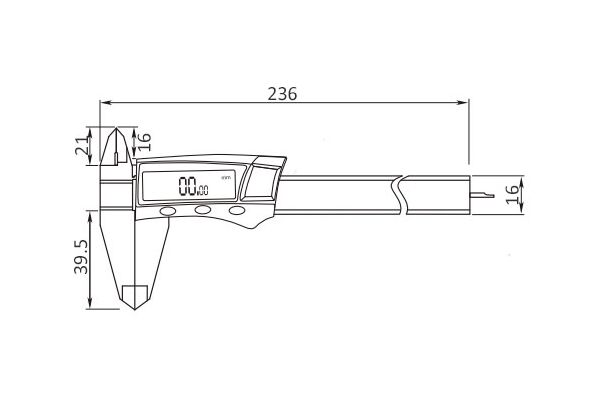 2035-0005 Штангенциркуль цифровой ШЦЦ из пластика, 0-150 мм/0-6", 0.01 мм/0.0005"