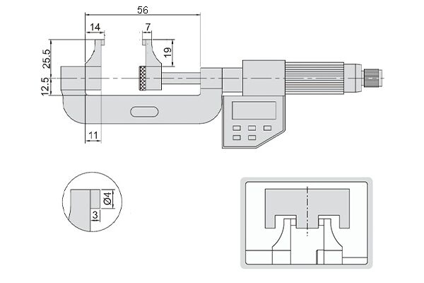 3538-25 Микрометр цифровой специальный МКСЦ 0-25 мм, 0.001 мм
