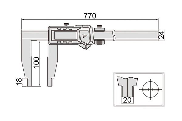 1106-601 Штангенциркуль цифровой ШЦЦ-3 0-600 мм, 0.01 мм, губки 100 мм