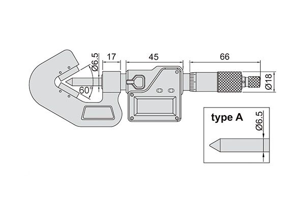 3590-353A Микрометр цифровой призматический 20-35 мм, 0.001 мм, IP65