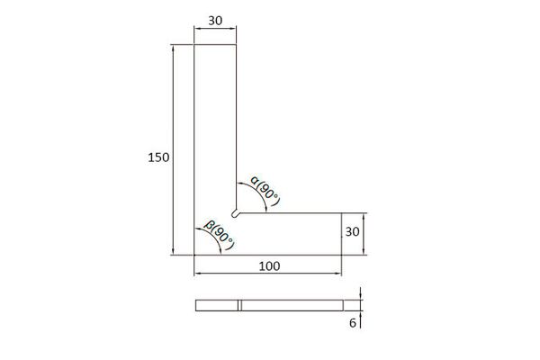 4791-150 Угольник поверочный плоский 150x100 мм, 90°