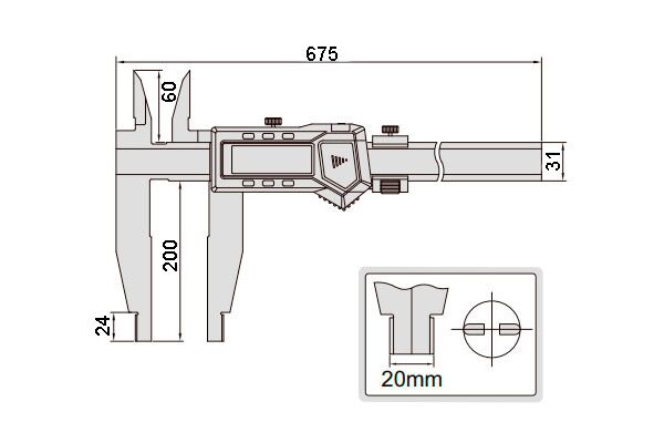 1136-503 Штангенциркуль цифровой ШЦЦ 0-500 мм, 0.01 мм, губки 200 мм