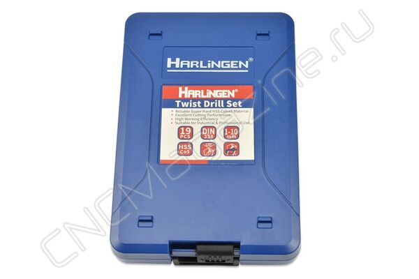 Набор сверл по металлу DIN 338 HSS-Co 1-10 мм (19 шт, шаг 0.5 мм) Harlingen