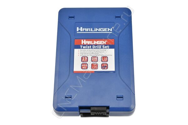 Набор сверл по металлу DIN 338 HSS 1-10мм (19 шт, шаг 0.5 мм) Harlingen