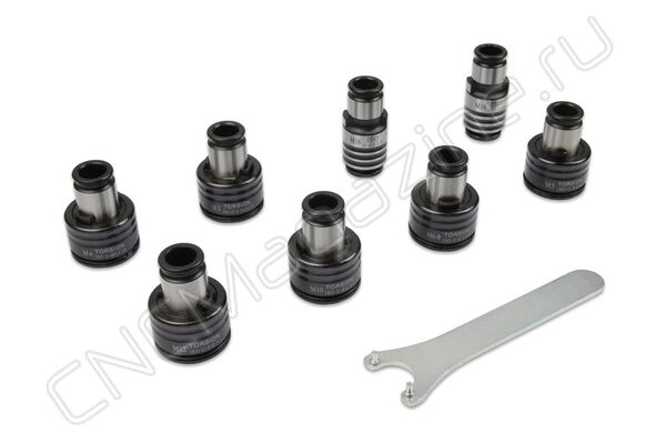 ISO-GT12 (M3-M16) 8 шт, d19 Набор быстросменных резьбонарезных цанг с обгонной муфтой