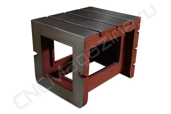 Стол коробчатый для станка (тумба станочная) 400x400x500 Т-паз 14 мм