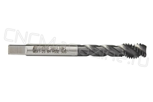 Метчик М8х1,0 HSS-E 6H со спиральной канавкой, (38), SUS TiAlN (TiCN-C) STA020081